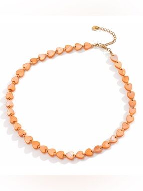 Lightweight Heart Charm Necklace Orange